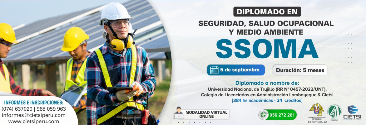 DIPLOMADO EN SEGURIDAD, SALUD OCUPACIONAL Y MEDIO AMBIENTE – SSOMA 2022 2023